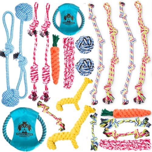 Pacific Pups Products Dog Rope Toys for Medium Dogs 11 Pack (2 Pack)