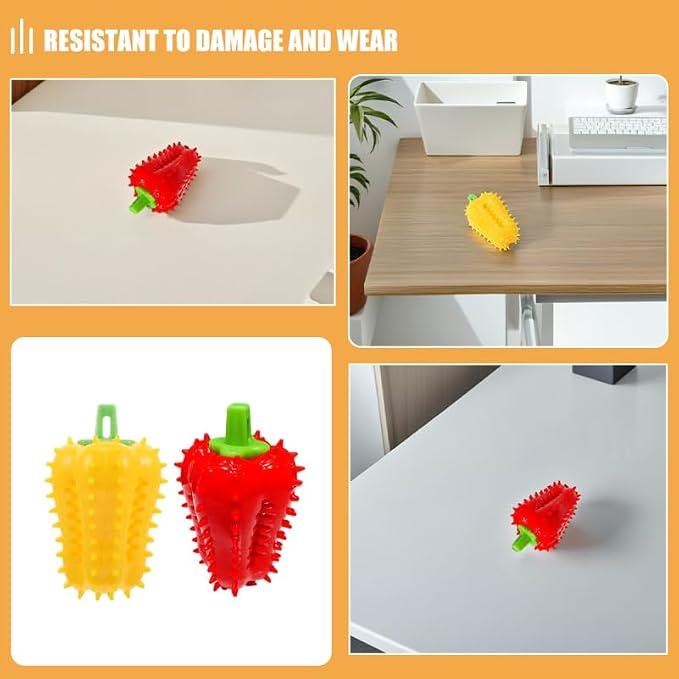 UPKOCH Dog Treat Dispenser Balls Chili Pepper Shaped Pet Feeding Toy for Teeth Cleaning Scent Stimulation Self-Entertainment 2 Pack 4.33 X 2.55 X 2.55 in