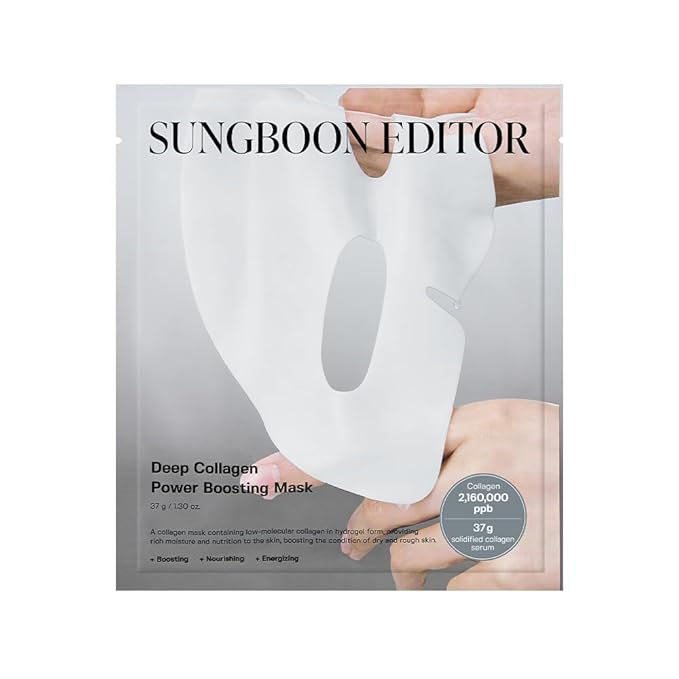 SUNGBOON EDITOR Deep Collagen Overnight mask, Real Collagen 2,160,000ppb&Peptides | Glass Skin, Elasticity for Aged Skin, Face Masks, Hydrating face mask, Real TikTok Viral, Korean Skin Care, 37gx1ea