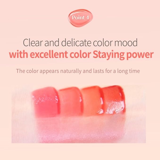 MQNY(MACQUEEN NEWYORK Dewy Water Glow Lip Tint 3.5g 9colors (#09 Peanut Peach, Peach Beige)