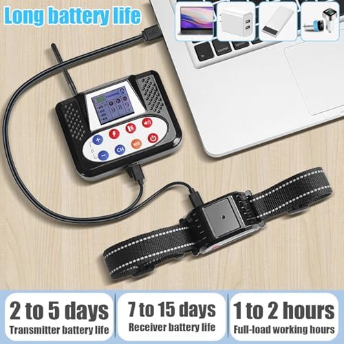 Wireless Dog Fence, 2026 Electric Dog Fence with Remote, Waterproof Training Collar Receiver, Vibration & Shock, Covers up to 856-Acre Pet Dog Fence Boundary Containment System,for3dogs