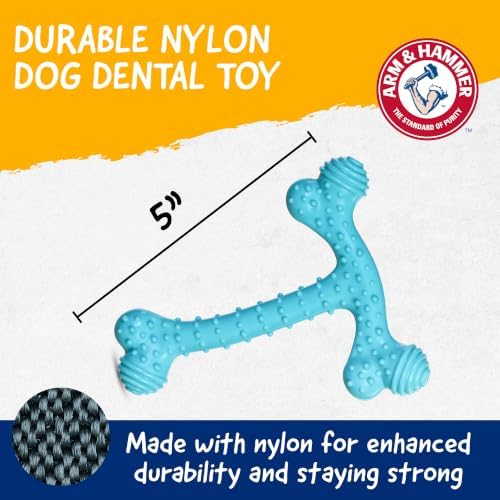 Arm & Hammer Nubbies T-Bone Dental Dog Chew Toy, Peanut Butter, 24-Pk