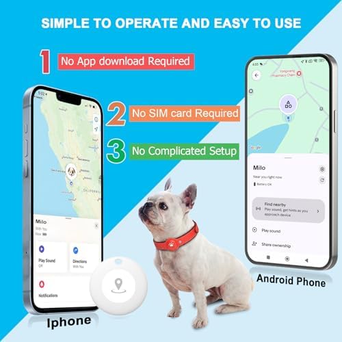 New GPS Tracker for Dogs: Smart Pet Collar with Real-Time Tracking,No Monthly Fee/Subscription (iOS & Android) Waterproof, Anti-Lost,365-Day Long Battery Life GPS Tracker Dog Collar(Tracker Included)