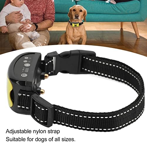 Anti Dog Bark Collar, Dog Barking Collar, USB Rechargeable Vibration Intelligent Recognition Training Collar 7 Sensitivity (Lemon Yellow)
