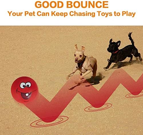 N-S Dog Toy,Squeaky Dog Toys Chewing Durable Teething Latex Rubber Soft Interactive Fetch Play Dog Balls with Funny Face for Puppy Small Medium Pet Dog (5PCS)
