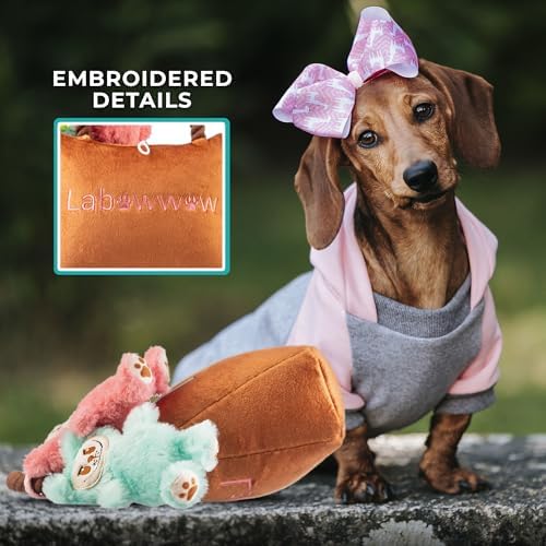 Haute Diggity Dog Labowwow Handbag Plush Dog Toy, Designer Parody Chew Toys