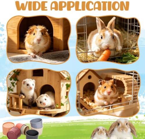 8 Pcs Stacking Cups for Bunny Small Pet Bunny Foraging Interactive Toys