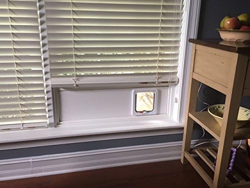 Custom Cat Door Window Insert - PVC Base | Insulated & Weather-Sealed | Tool-Free Install for Horizontal & Vertical Windows | Microchip Lock Options | Made in USA | Small Dogs & Pets