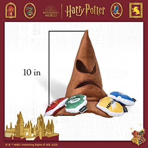 Harry Potter Sorting Hat Plush Burrow Dog Toy with Crinkle, 10 Inch
