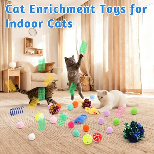 Cat Ball Pit for Cats, 226 Pcs Interactive Cat Toys for Indoor Kittens,Blue