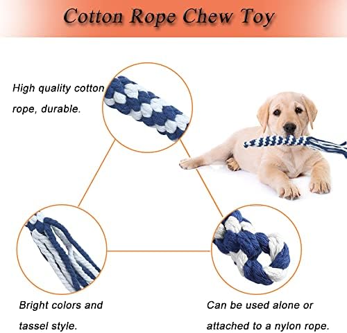 Flirt Pole for Dogs, Interactive Dog Toys for Dog Chase and Tug of War, Dog Teaser Wand with 3 Fleece Rope Chew Toy, Pet Flirt Stick Pole for Small Medium Large Dogs Training Exercise
