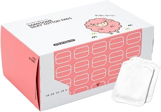 Silky Cotton Pads - Premium Korean Facial Cotton Pads for Makeup Removal and Skincare, Lint-Free, Hypoallergenic, Toner Mask, Extra Soft & Durable, 80 Count