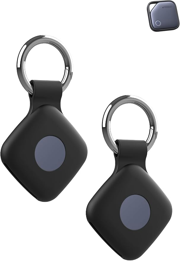 Case for UGREEN Tracker Tags, Shockproof Silicone Cover. | Shockproof & anti - slip, protects against scratches. Precise cutouts ensure full functionality. Black(2 Pack).