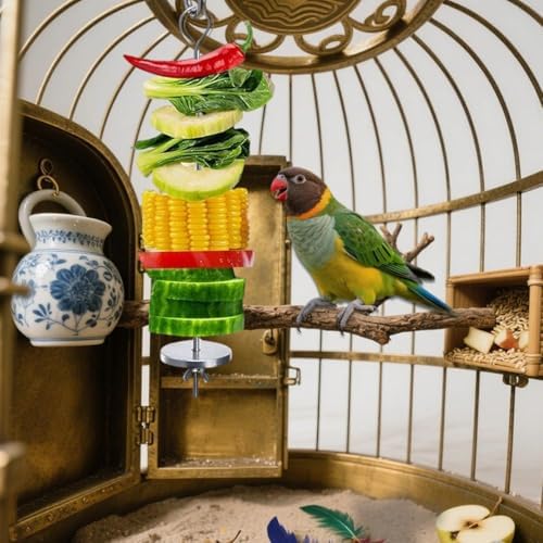 2 Pcs Rat Enrichment Toys - 304 Stainless Steel Rat Foraging Toy, Fruit & Vegetable Holder for Mice, Rats Cage Accessories Hanging Rodent Slow Feeder Puzzle Toy Parakeet Foraging Tool Rats Toys