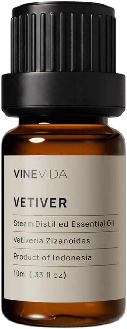 VINEVIDA Vetiver Essential Oil 10 mL - Undiluted Candle Scent DIY Scents for Candlemaking Soap Making