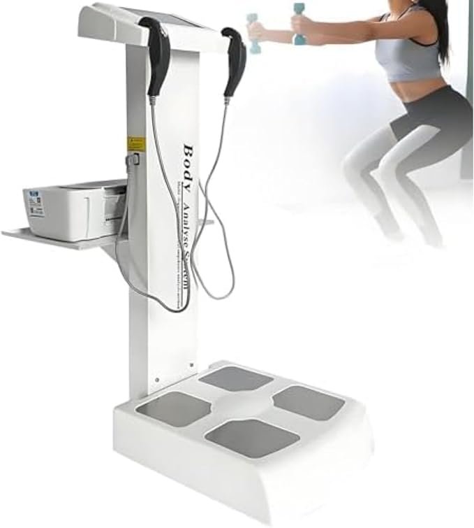 Body Composition Analysis Equipment, Body Fat Analyzer, Human Body Fat Detection Instrument Body Fat Analyzer for Muscle Mass, Visceral Fat, for Home Gym Use Black Cream