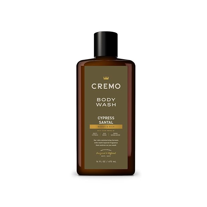 Cremo Body Wash for Men, Rich-Lathering Cypress Santal, 16 Fl Oz