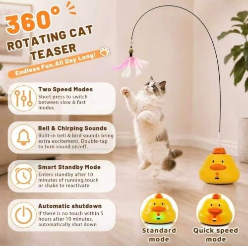 Interactive Cat Toys for Indoor Cats,Upgraded Automatic Smart Cat Toy