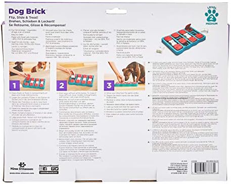 Outward Hound by Nina Ottosson Dog Brick – Interactive Treat Puzzle Enrichment Toy, Level 2 Intermediate, 1 Count (Pack of 12)