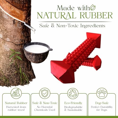 Tough Dog Chew Toys for Aggressive Chewers Indestructible Rubber Toy for Teeth Cleaning Treat Dispenser Chew Bones for Small, Medium Dogs