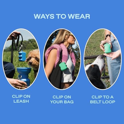 Springland Silicone Dog Training Treat Pouch for Leash, Blueberry | One-hand squeeze dispenser, food-grade silicone, BPA-free, carabiner included, easy-fill holder for rewards on the go