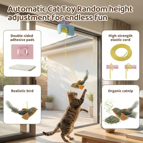 Interactive Cat Toys for Indoor Cats, Automatic Hanging Door Toys Blue