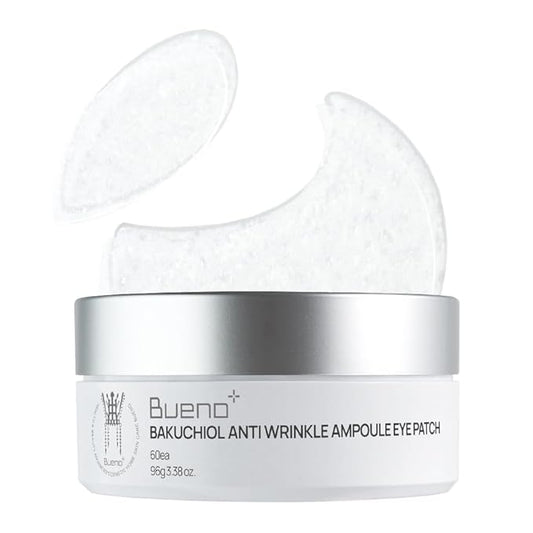 Bueno+ Bakuchiol Anti-Wrinkle Ampoule Eye Patch, 60 Patches, Under Eye Patches for Puffy Eyes and Dark Circles with Bakuchiol and Retinol, Korean Skin Care