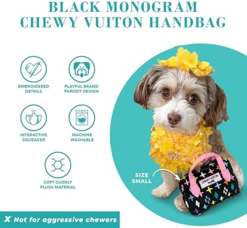 Haute Diggity Dog Chewy Vuiton Handbag Plush Dog Toy, Designer Parody Toy