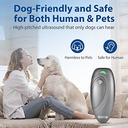 MODUS Dog Barking Control Devices 3 Modes Ultrasonic Dog Training and Anti-Barking Device Rechargeable Dog Barking Deterrent Devices.Alternative to Anti bark collar,Barking Silencer Indoor and Outdoor