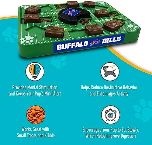 Pets First NFL Buffalo Bills Puzzle Toy, Puzzle Treat Dog Toy, Interactive Dog Treat Toy, Dog Puzzle