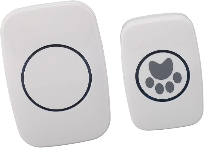 Wireless Dog Doorbell, Portable Smart Pet Doorbell with Intelligent Sensing Transmitter and Receiver for Dog Training and Home Use, Black (US Plug)