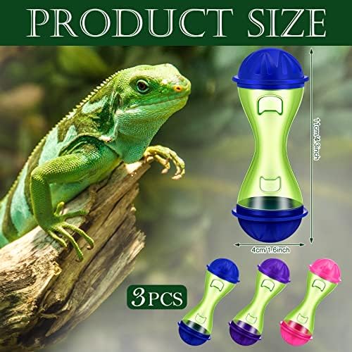 Kathfly 3 Pcs Bearded Dragon Toys Lizard Feeder Toys Reptile Supplies
