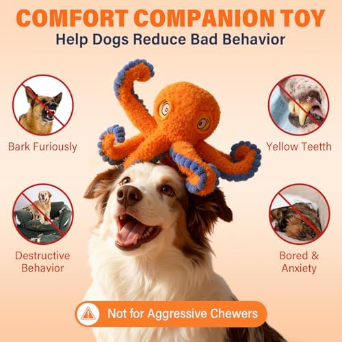 Interactive Octopus Dog Squeaky Toy - Plush Crinkle Tug & Chew