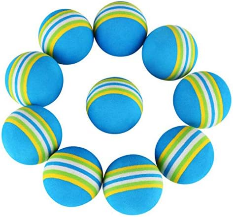 VOVIGGOL 12 Pack 2 Color Rainbow Cat Toy Balls Soft EVA Foam Interactive Indoor Kittens Favorite Toys 1.38" Dia. Small Dogs Puppies Toy Balls Bulk Activity Chase Quiet Play Sponge Ball