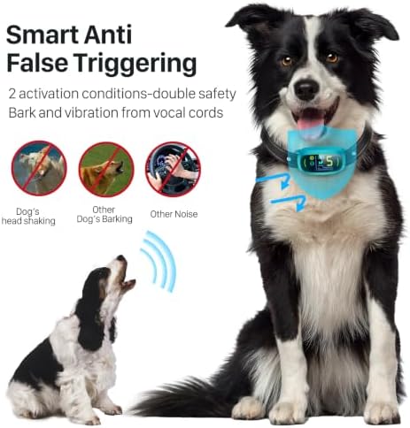FAFAFROG Dog Bark Collar, Rechargeable Smart Collar, Anti Barking Training Collar with 5 Adjustable Sensitivity Beep Vibration, Bark Collar for Large Medium Small Dogs (Clear)