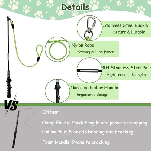 Flirt Pole for Dogs Heavy Duty, Interactive Chase & Tug of War Wand
