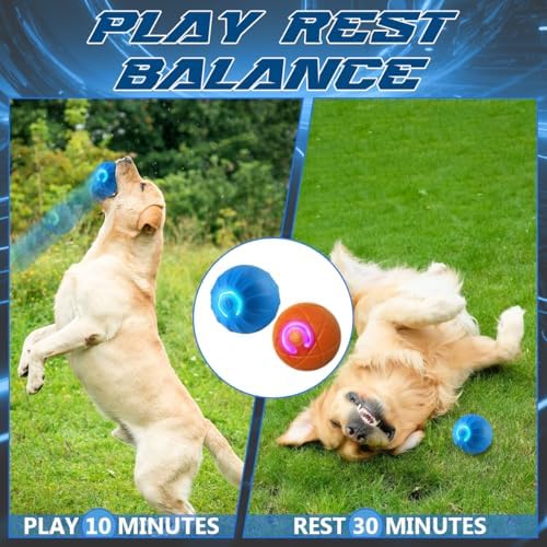 2pcs Shaky Ball Toy for Dogs, 2025 New Upgrade Automatic Moving Dog Toy Balls, USB Rechargeable Shaky Balls, Interactive Dog Ball for Small, Medium, Large Dogs(Blue+Orange)