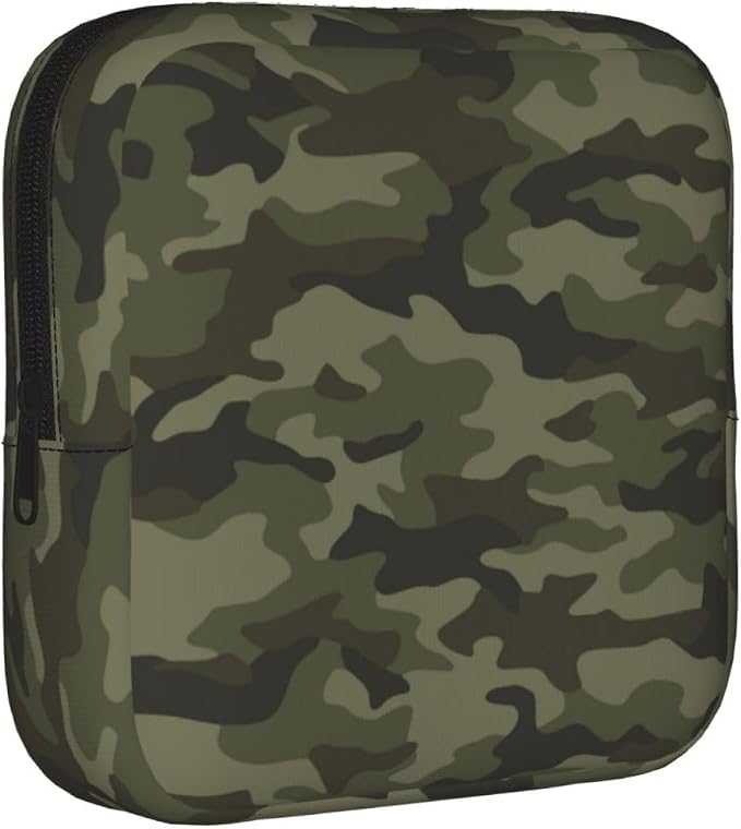 Camo Camouflage Military Brown Green Hunting Period Bag For Women,Portable Sanitary Napkin Period Pad Pouch For Purse, Small Make Up Bags