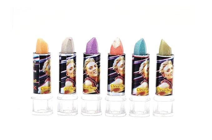 PRZX Glitter Gloss Lipstick & Clear Lip Gloss Set – Waterproof, Long-Lasting, Smooth Shine Makeup Kit – 6-Piece Lip Gloss Collection for Everyday Use