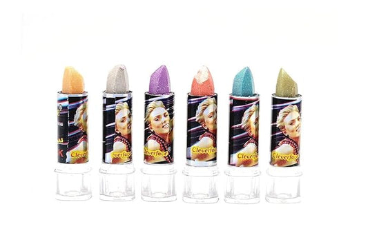 PRZX Glitter Gloss Lipstick & Clear Lip Gloss Set – Waterproof, Long-Lasting, Smooth Shine Makeup Kit – 6-Piece Lip Gloss Collection for Everyday Use