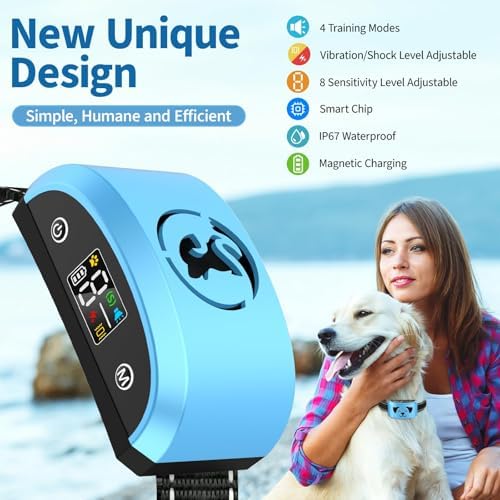 Smart No-Bark Collar for Medium Dog with Adjustable Sensitivity Levels | Upgraded Bark Recognition Chip, Humane Progressive Beep & Vibration Control, Rechargeable IP67 Waterproof for All Day Use