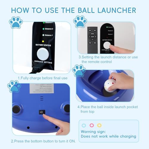 Automatic Ball Launcher for Dogs: 40-80FT Thrower Fetch Machine