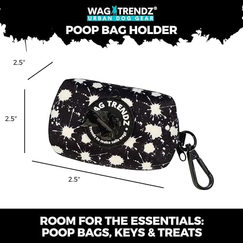 WAG TRENDZ Dog Bag Holder | Poop Bag Dispenser For Leash | Splatter Swagger