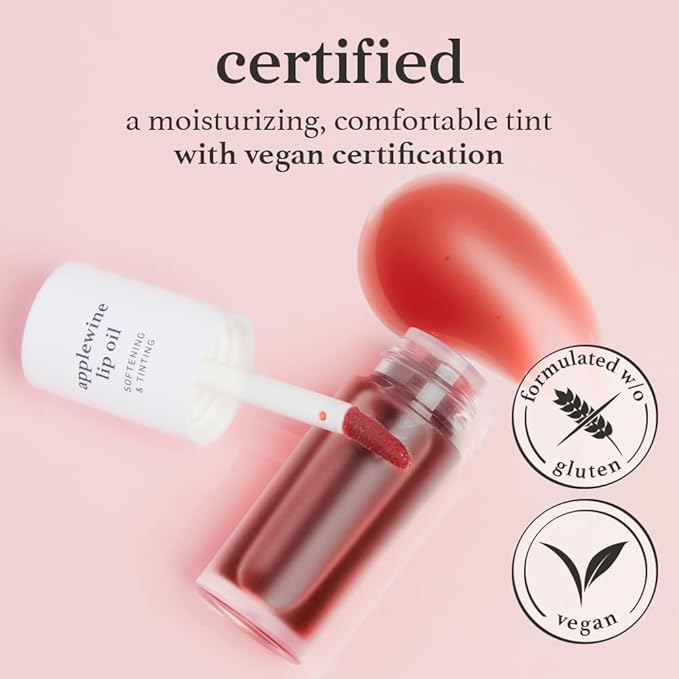 NOONI Korean Lip Oil - Applewine | Long-Lasting, Moisturizing, Plumping, Revitalizing for Dry Lips, Waterproof, No Peel Off, Hydrating, Nourishing Crystal Clear, Stocking Stuffers, 0.12 FL Oz