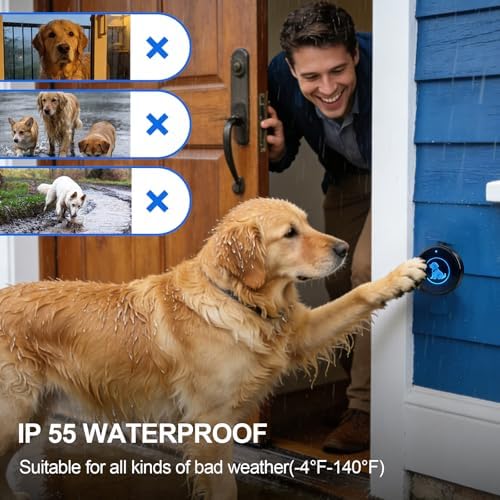 Dog Door Bell (2026 Self-Illuminating Enhanced Touch) for Potty Training, Wireless Dog Doorbells to Go Outside, 1000 Feet Long Range, IP65 Waterproof, 60 Melodies & Adjustable Volume (1 Button)