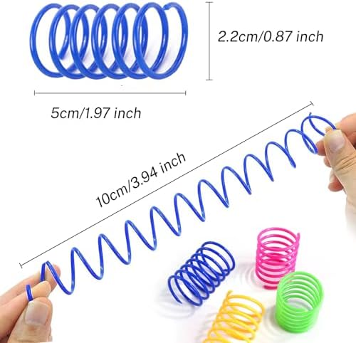 Interactive Cat Toys for Indoor Cats - Colorful Spiral Cat Spring Toys, Durable BPA-Free Plastic Swatting & Hunting Toys, Fun Kitten Accessories to Keep Bored Cats Activ (12 Bulk)