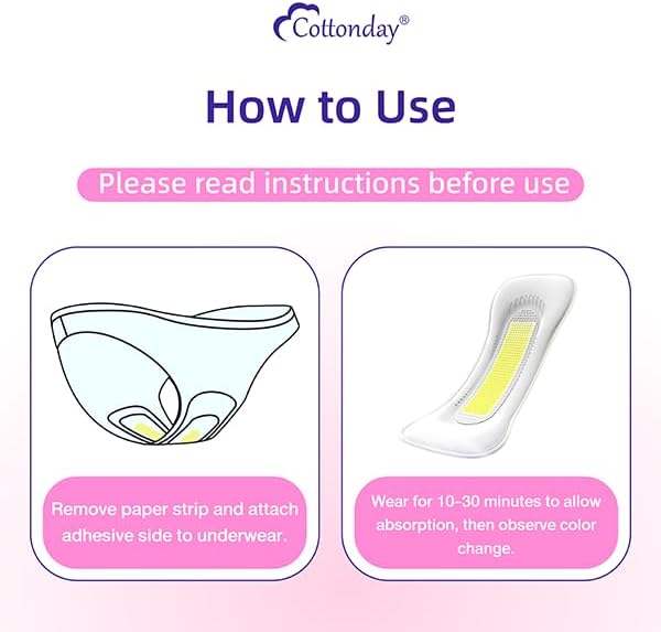 Cottonday Vaginal Health pH Test Liners, Feminine pH Test, Value Pack | Monitor Vaginal Intimate Health & Prevent Infection | Accurate Acidity & Alkalinity Balance (6Pieces)