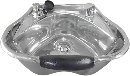 Round Polished Stainless Salon Shampoo Bowl sku 1368