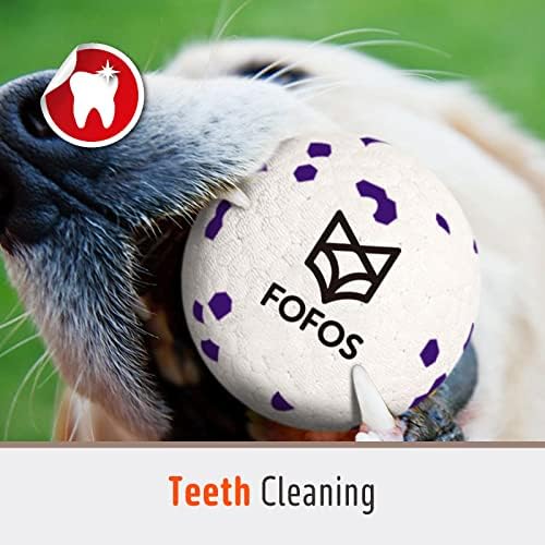 FOFOS Dog Balls Tennis Balls Dog Chew Toys for Aggressive Chewers ETPU 4Pcs