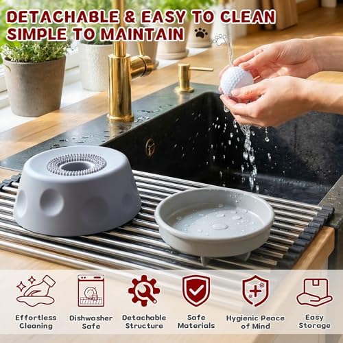 Zenflux Dog Licking Bowl with Rolling Ball, Dog Lick Bowl for Liquid Treats
